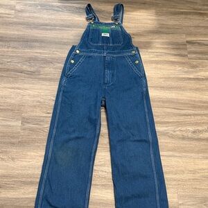 Liberty Denim Overalls with Green Zip Detail